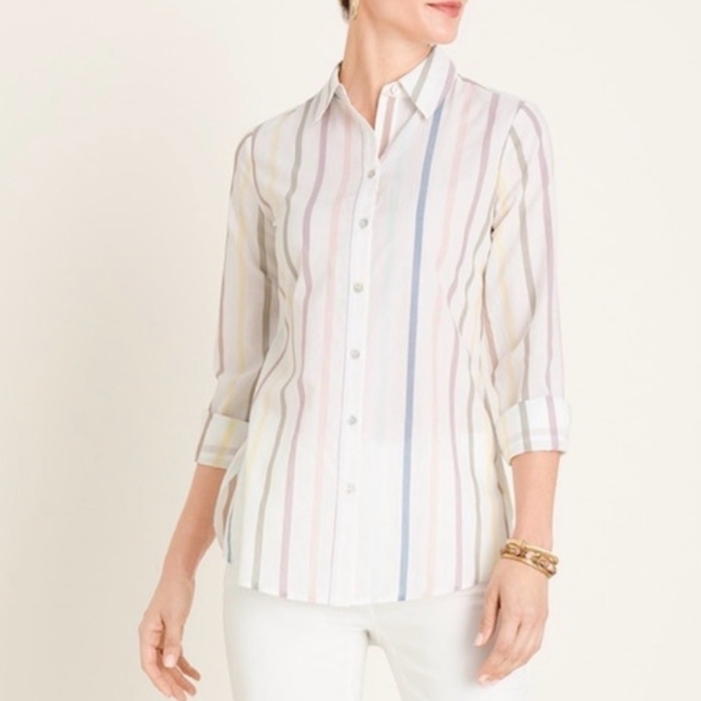 Chicos cotton striped shirt 12/14 (Chicos 2)